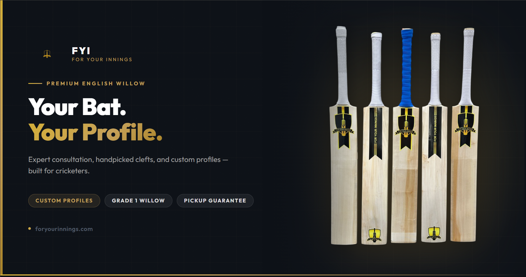 Custom English Willow Cricket Bats in Chennai | For Your Innings (FYI)